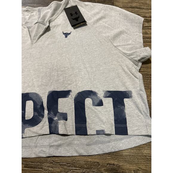 Under Armour XL Project Rock Dwayne Johson Respect Steel Cropped Academy Shirt - Picture 3 of 8